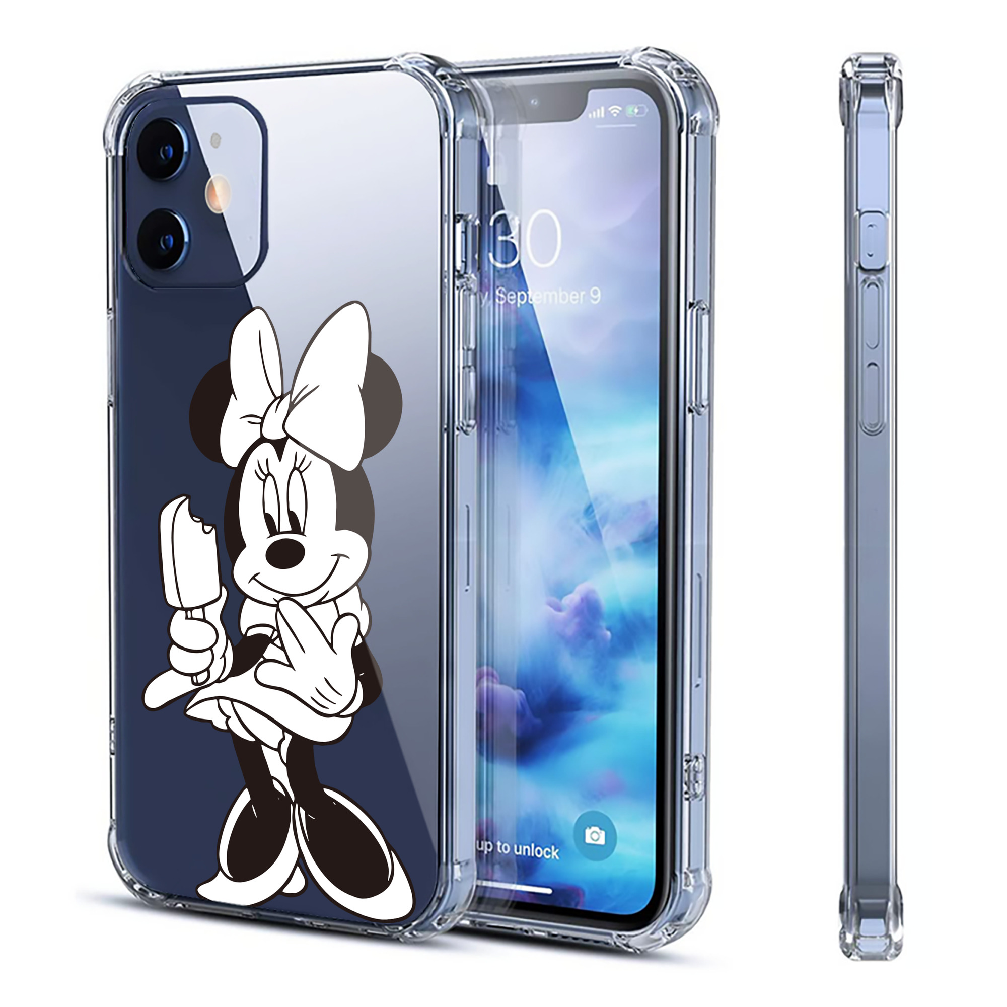 （画像用） ミッキーマウス Mickey Mouse 【iPhone 12シリーズ対応】透明スマホケース（クリアソフトケース）